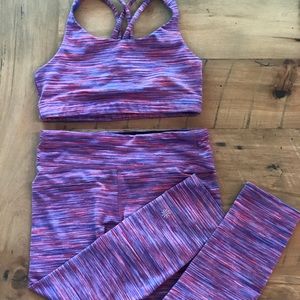 Athleta Girl Chit Chat Capri and matching bra set